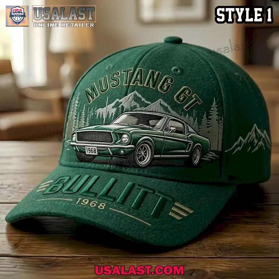 Ford Mustang GT Bullitt 1968 Retro Baseball Cap