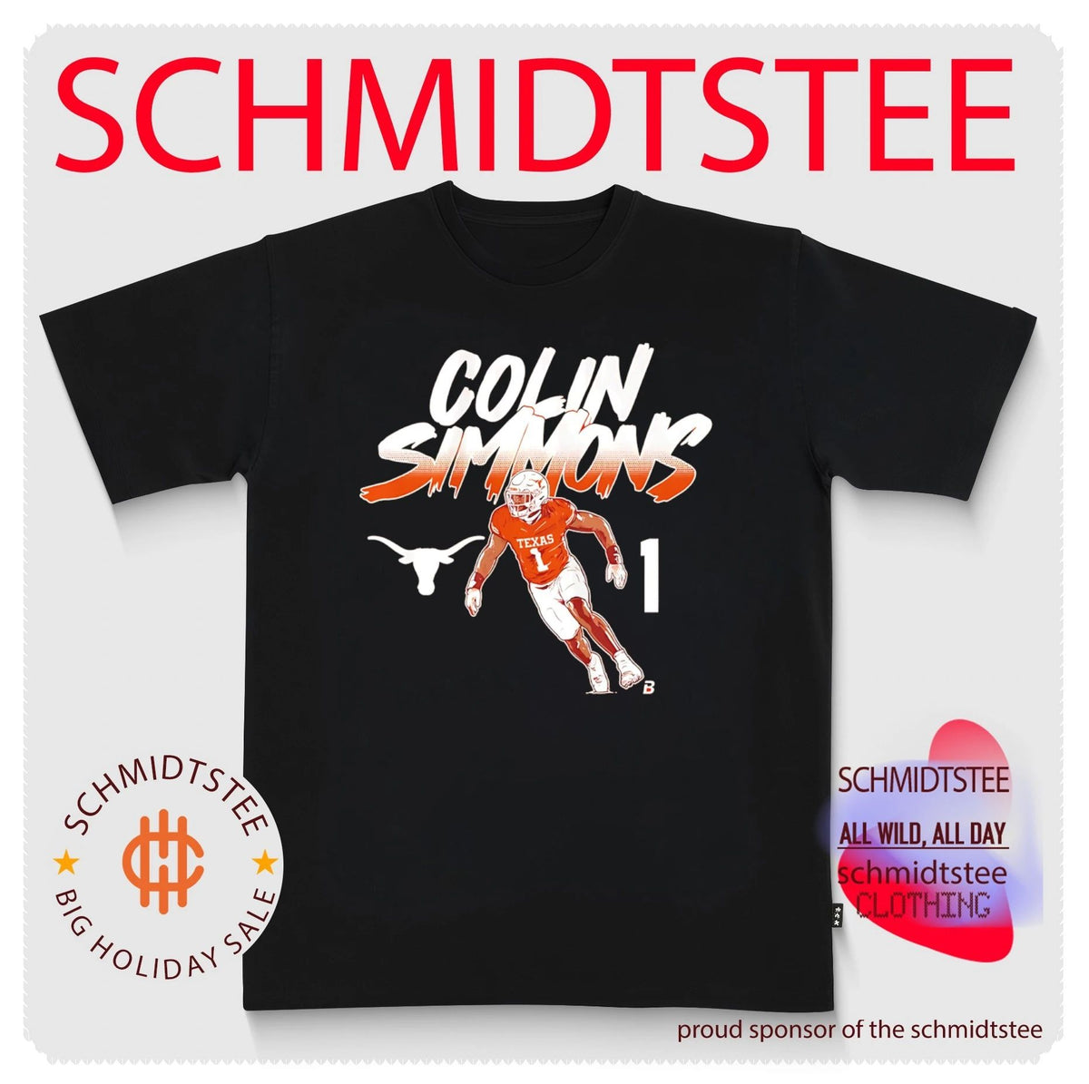 Colin Simmons Texas Longhorns Name Number Pose shirt