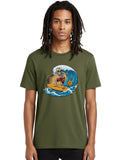 Skeleton-Surfer Mens Graphic Tee, 100% Cotton, Casual Summer Wear