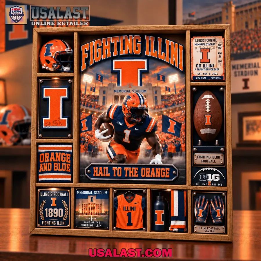 Illinois Fighting Illini Custom Frame Light Box