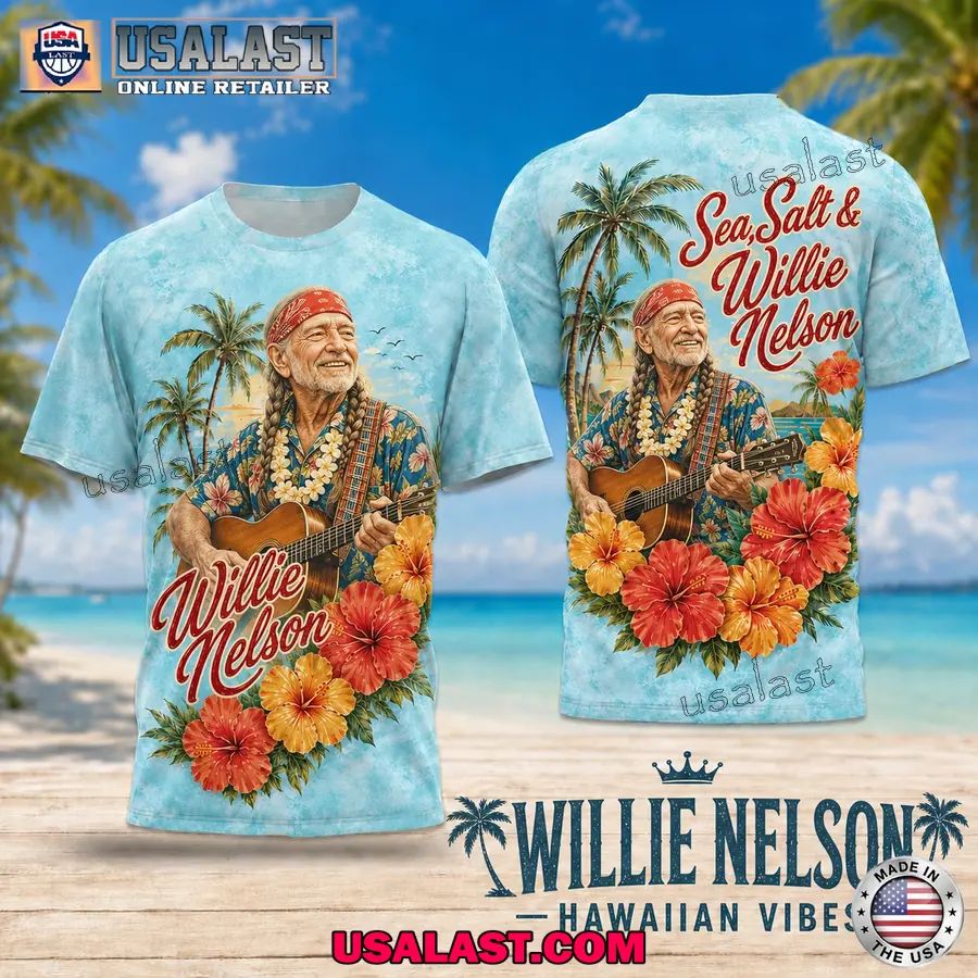 Willie Nelson Hibiscus Tropical Vibes 3D T-Shirt