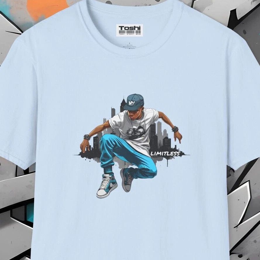 Urban Freerunner Tee - Unisex Adult T-Shirt with Graffiti-Style Parkour Art