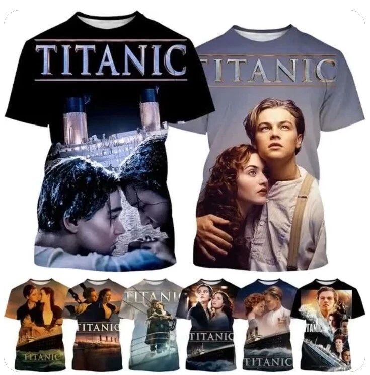 Romance Movie Titanic 3D Print Women Men Short Sleeve T-shirt Tops Casual Tee