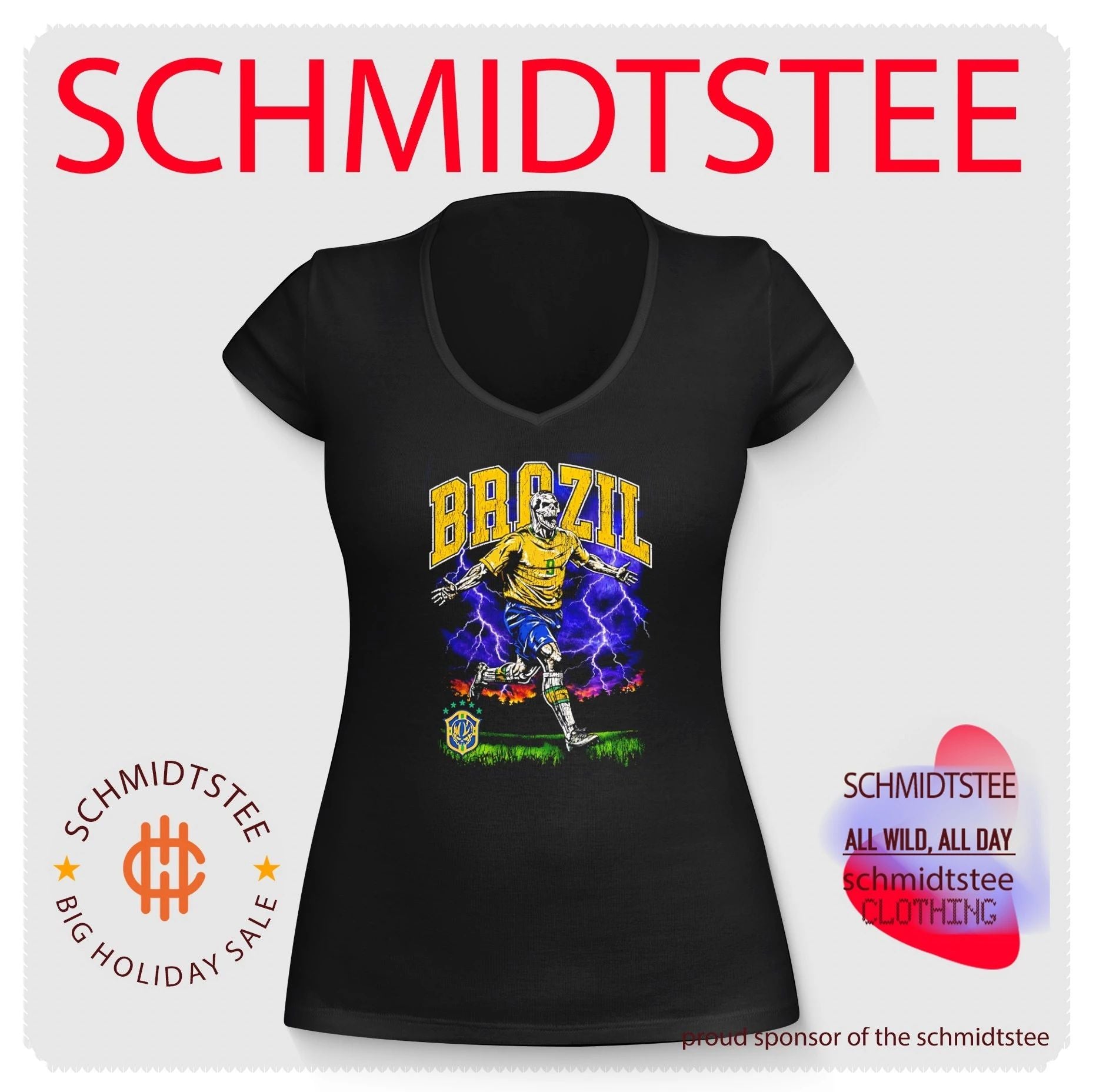 Brazil World Cup skeleton soccer player vintage shirt