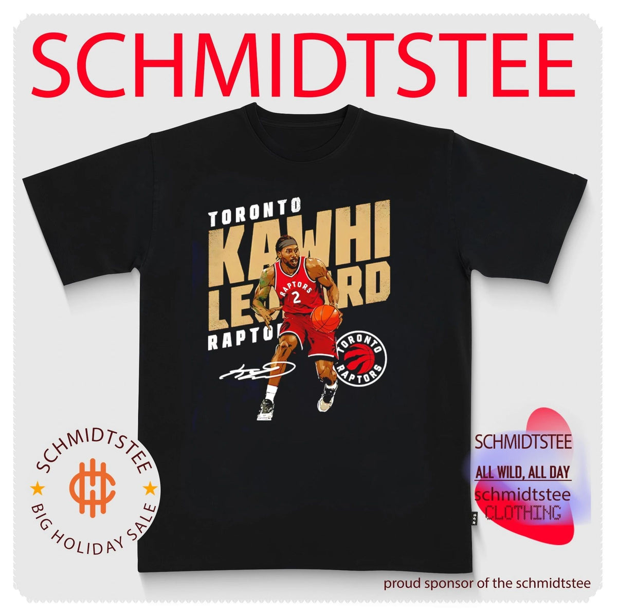 Kawhi Leonard Toronto Raptors Slant signature shirt