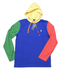 Polo Ralph Lauren Men's Blue Multi Colorblock Jersey Hooded T-Shirt
