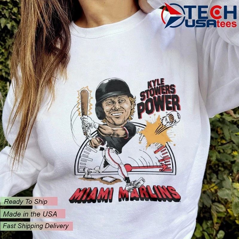 Marlins Marlins Kyle Stowers Power caricature shirt