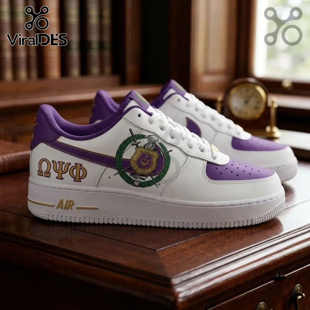 Custom Omega Psi Phi Purple Air Force 1 Sneakers