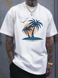 Men’s Coconut Tree Graphic T-Shirt Tropical Beach Summer Vacation Tee