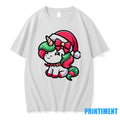 Cute Santa Unicorn Red Bow Christmas Tshirts Sweater