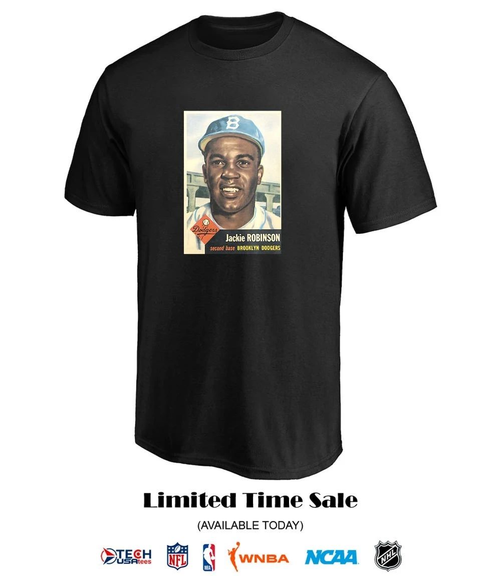 Jackie Robinson Brooklyn Dodgers Topps Baseball card T-shirt