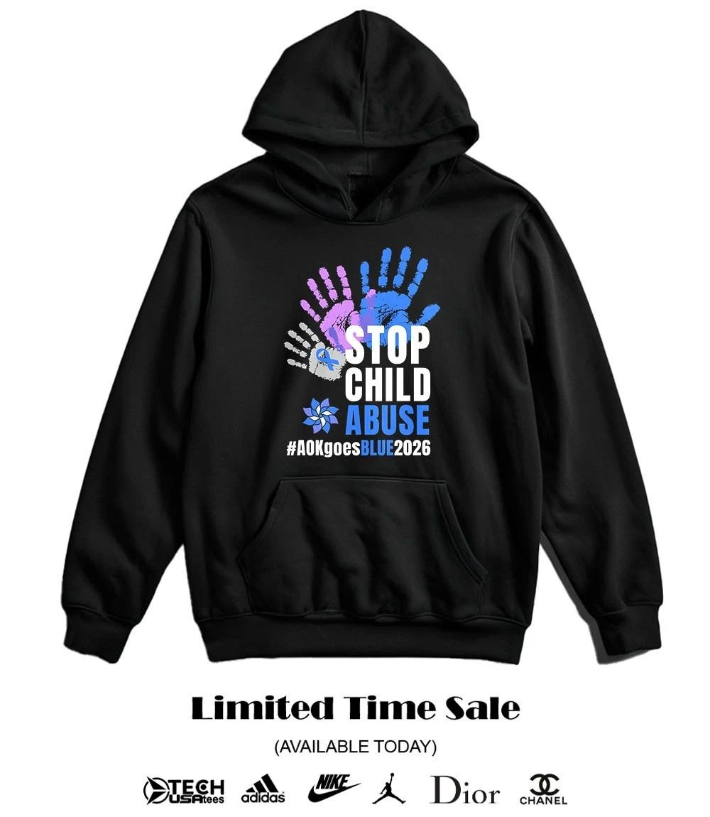Stop child abuse AOK goes blue 2026 shirt