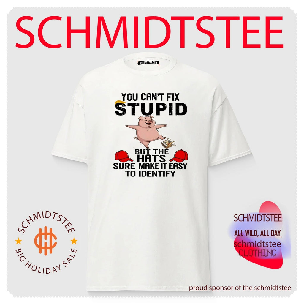 You can’t fix stupid but the hats sure make it easy to identify cartoon pig shirt