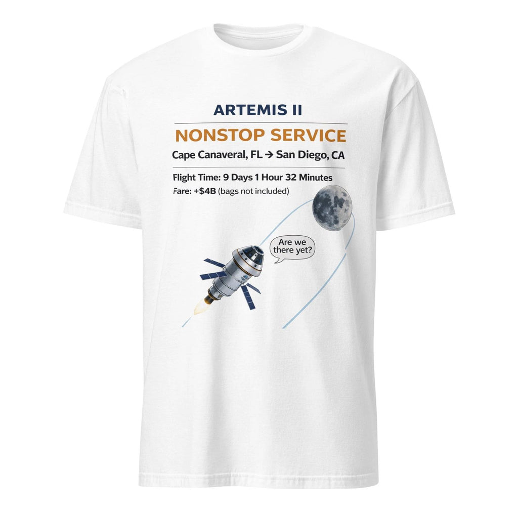 Artemis II Funny T-Shirt Moon Mission Space Humor Minimal Graphic Tee Gifts