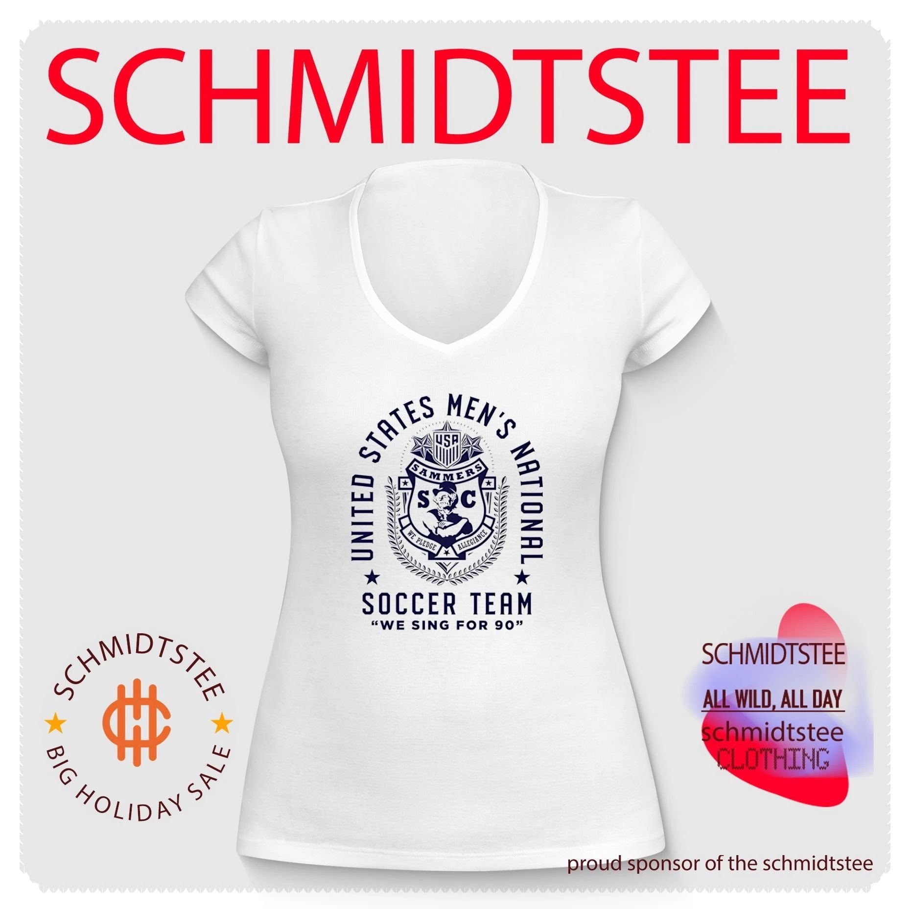US Soccer Sammers We Sing For 90 Emblem logo shirt