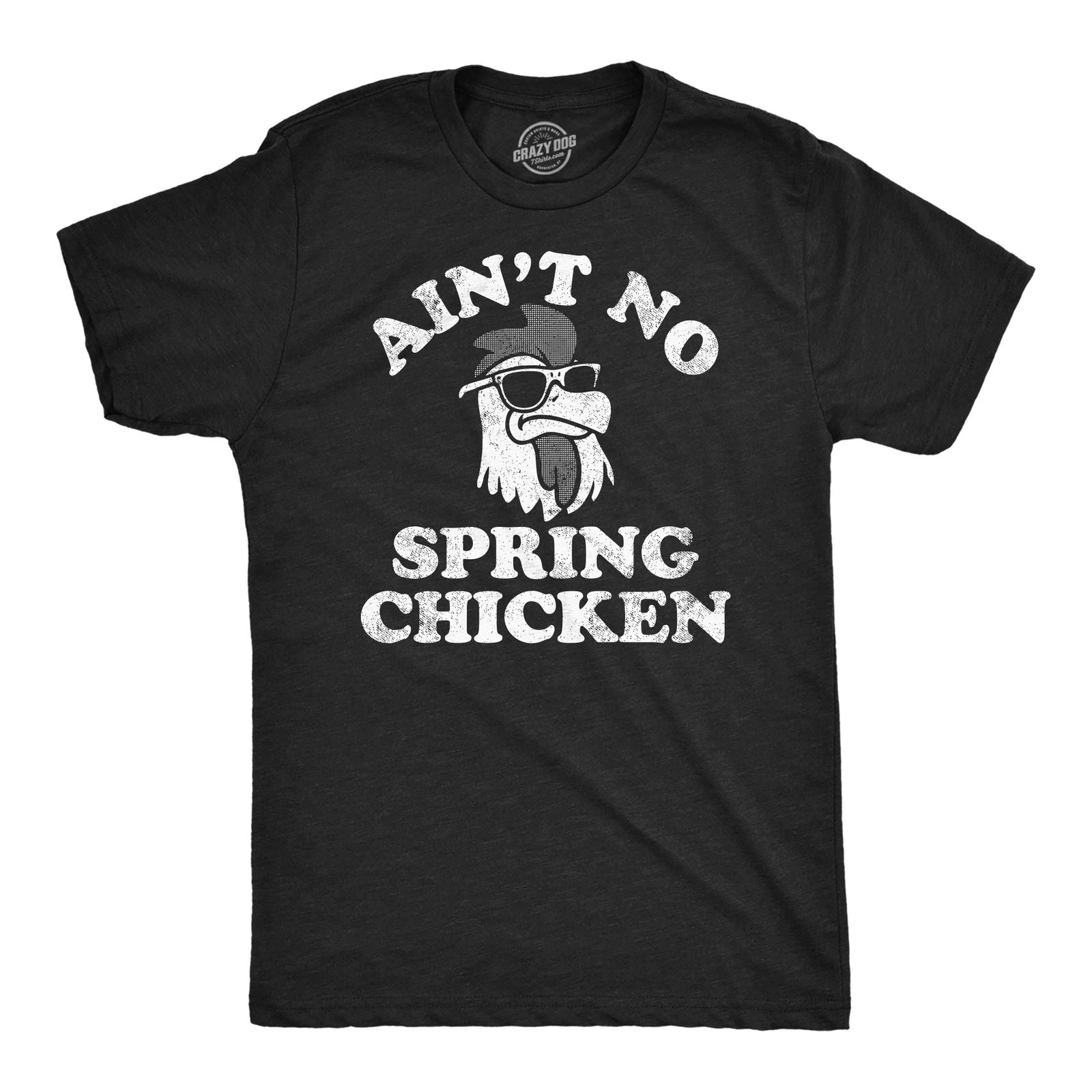 Mens Aint No Spring Chicken Funny T Shirt Sarcastic Graphic Tee for Men