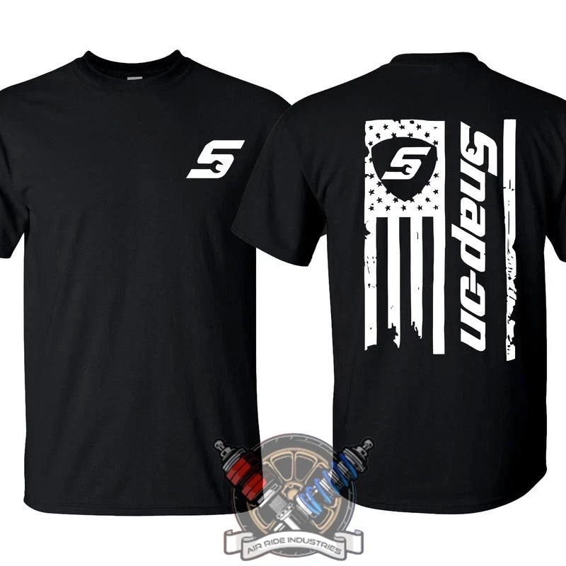 Snap-On American Flag T-Shirt – USA Flag, Perfect for Garage Enthusiasts