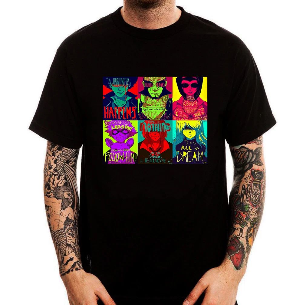 Cowboy Bebop Characters Anime Manga Printed Cotton Trendy Men's T-Shirt Top Tee