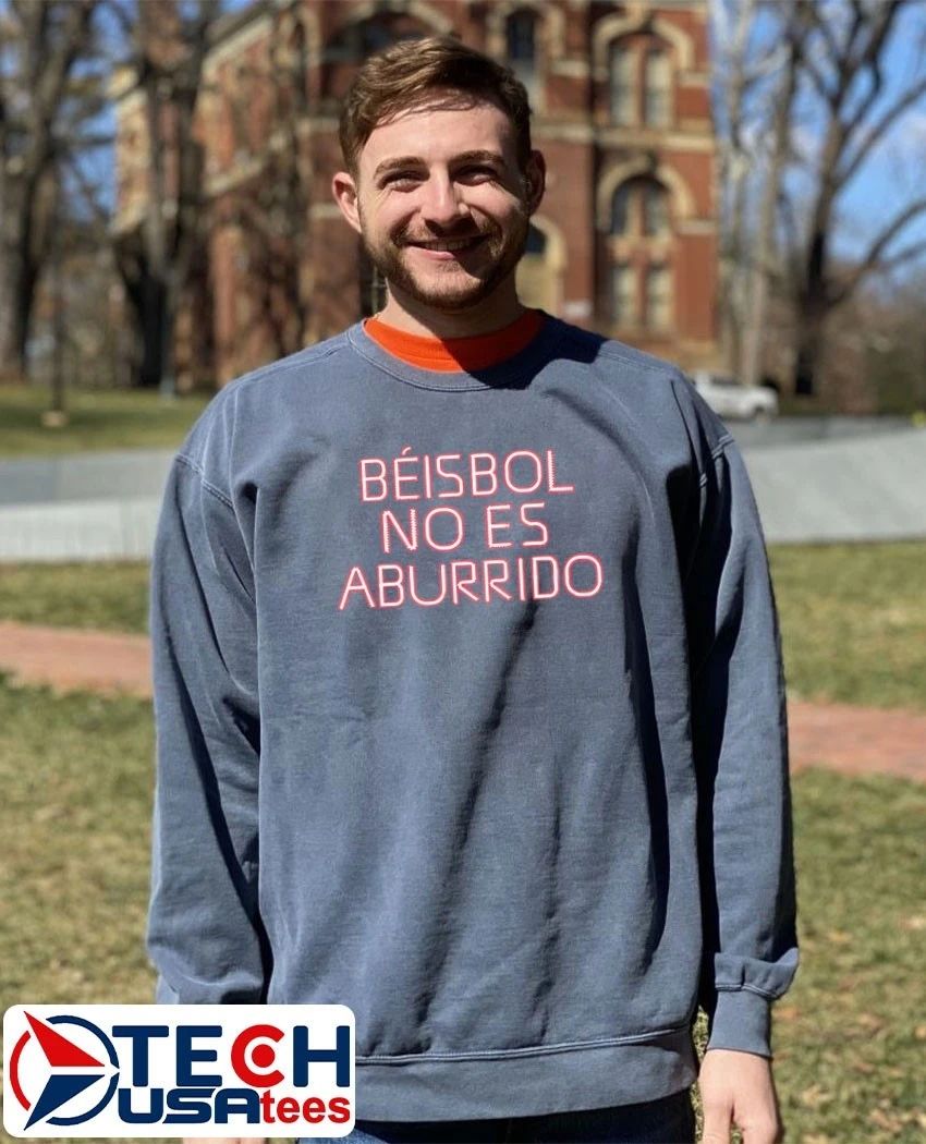 Rob Bradford wearing Baseball is not boring shirt