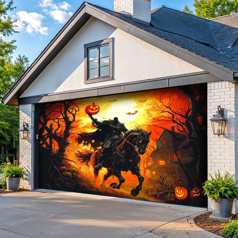 Headless Horseman’s Halloween Garage Door Banner
