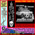 1960-1963 Outlaw Skeleton Blown Gasser Race Muscle Car Fantasy Hot Rod Tank Top