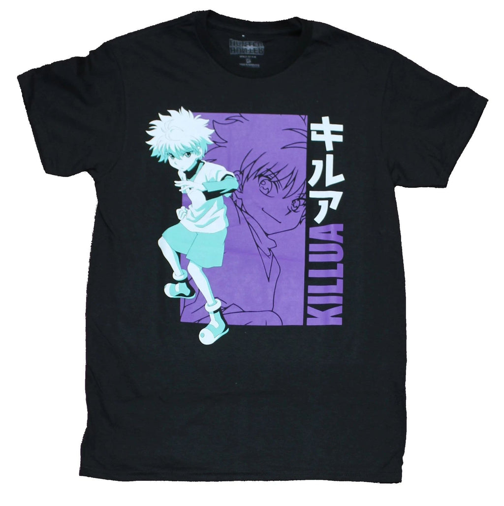 Hunter X Hunter Mens T-Shirt -Killua Purple Aqua Box Stance