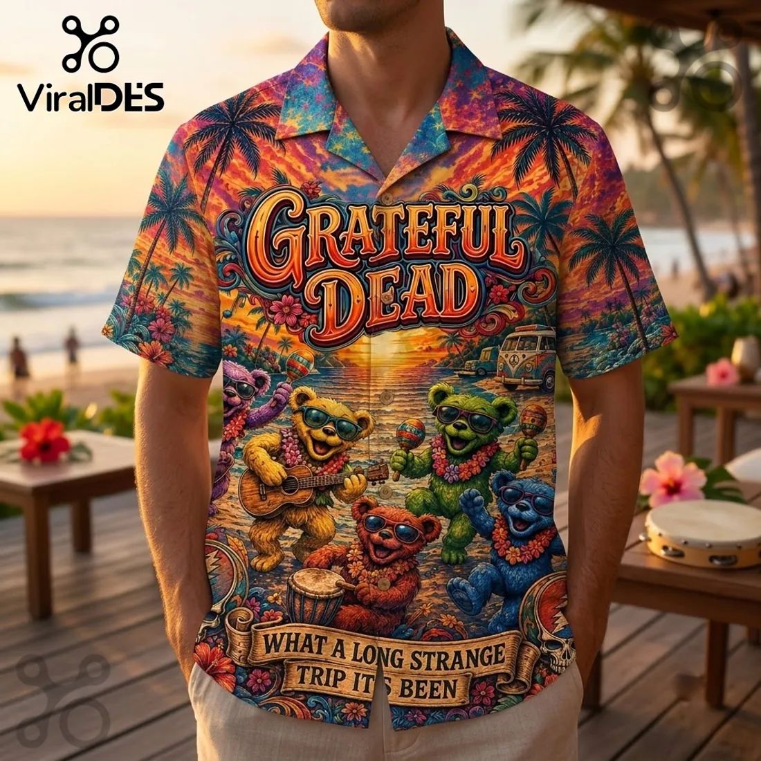 Grateful Dead Dancing Bears Hawaiian Shirt