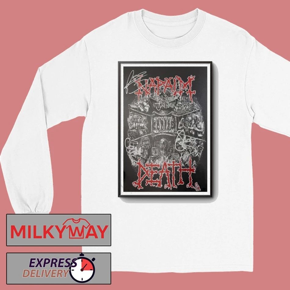 LIMITED Poster Napalm Death Signed Japan Tour 2026 shirt