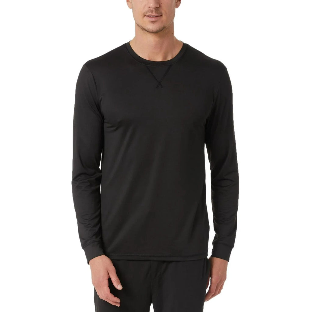32 Degrees Men's Top Notch Long-Sleeve Sleepwear Shirt, Black, XL