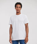 Men's  White T Shirt Russell Super Ringspun 100% Cotton Size Medium J180M