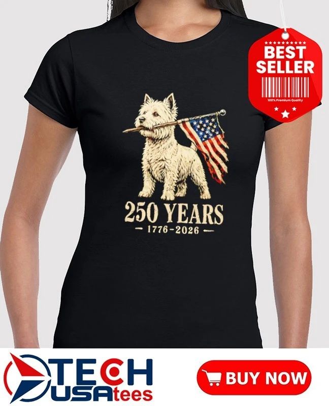 Westie Dog 250 Years 1776-2026 American Patriotic flag shirt
