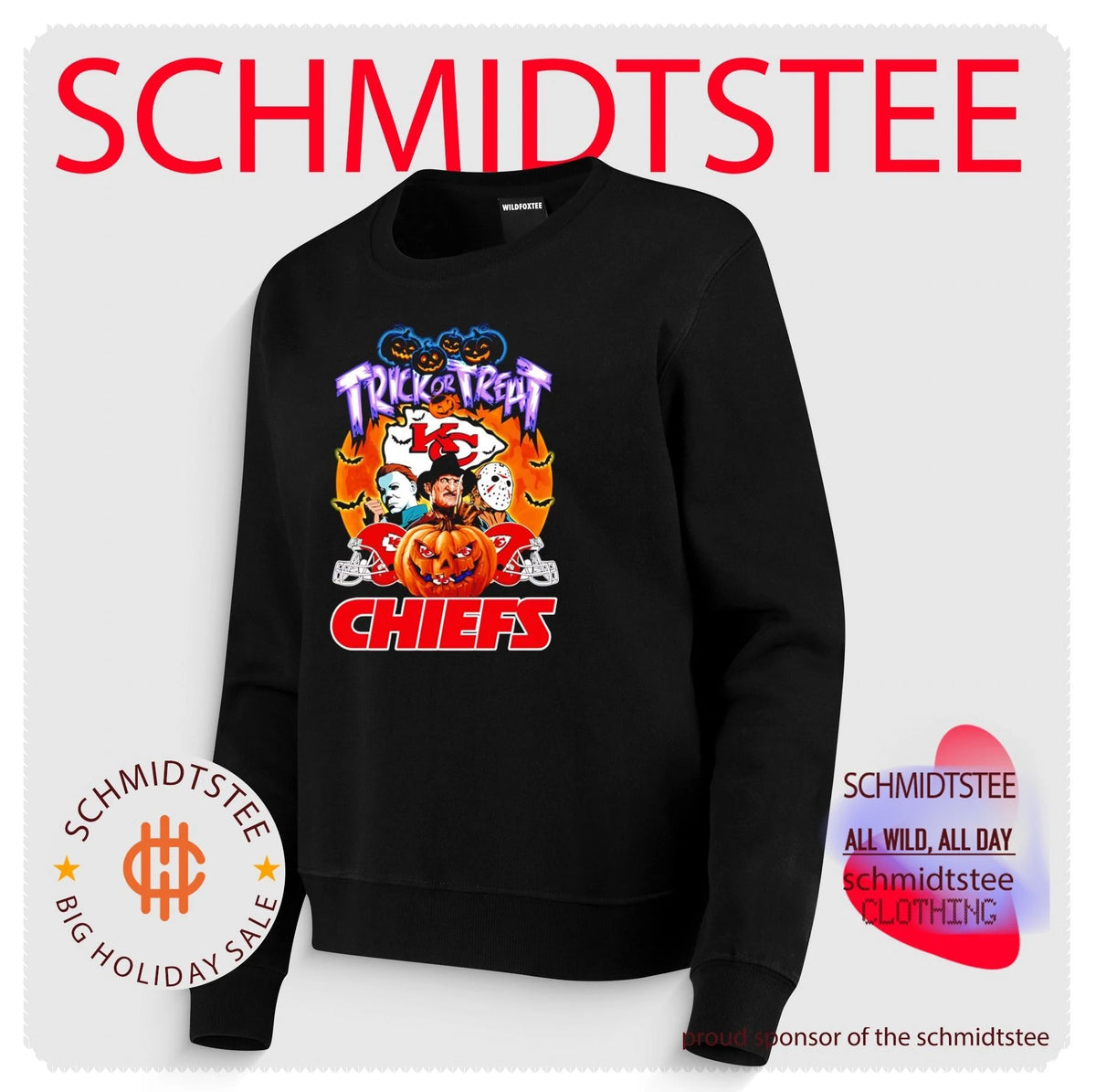 Kansas City Chiefs x Horror characters Trick Or Treart Halloween shirt