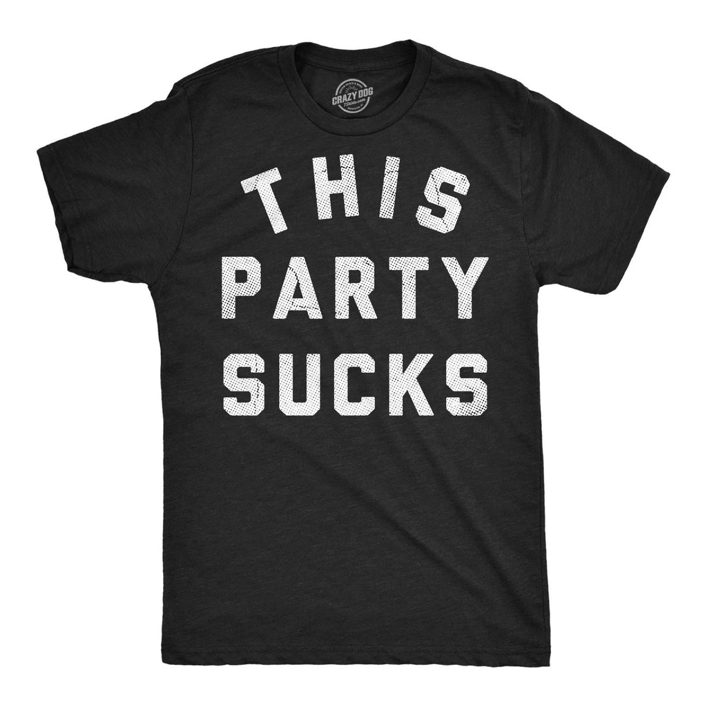 Mens Funny T Shirts This Party Sucks Sarcastic Partying Graphic Novelty Tee for