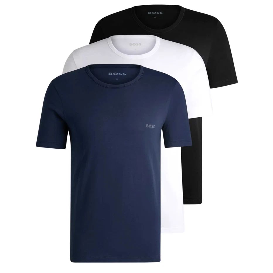 T-Shirts BOSS Mens Multicoloured 3 Pack Short Sleeve With Logo - Size M