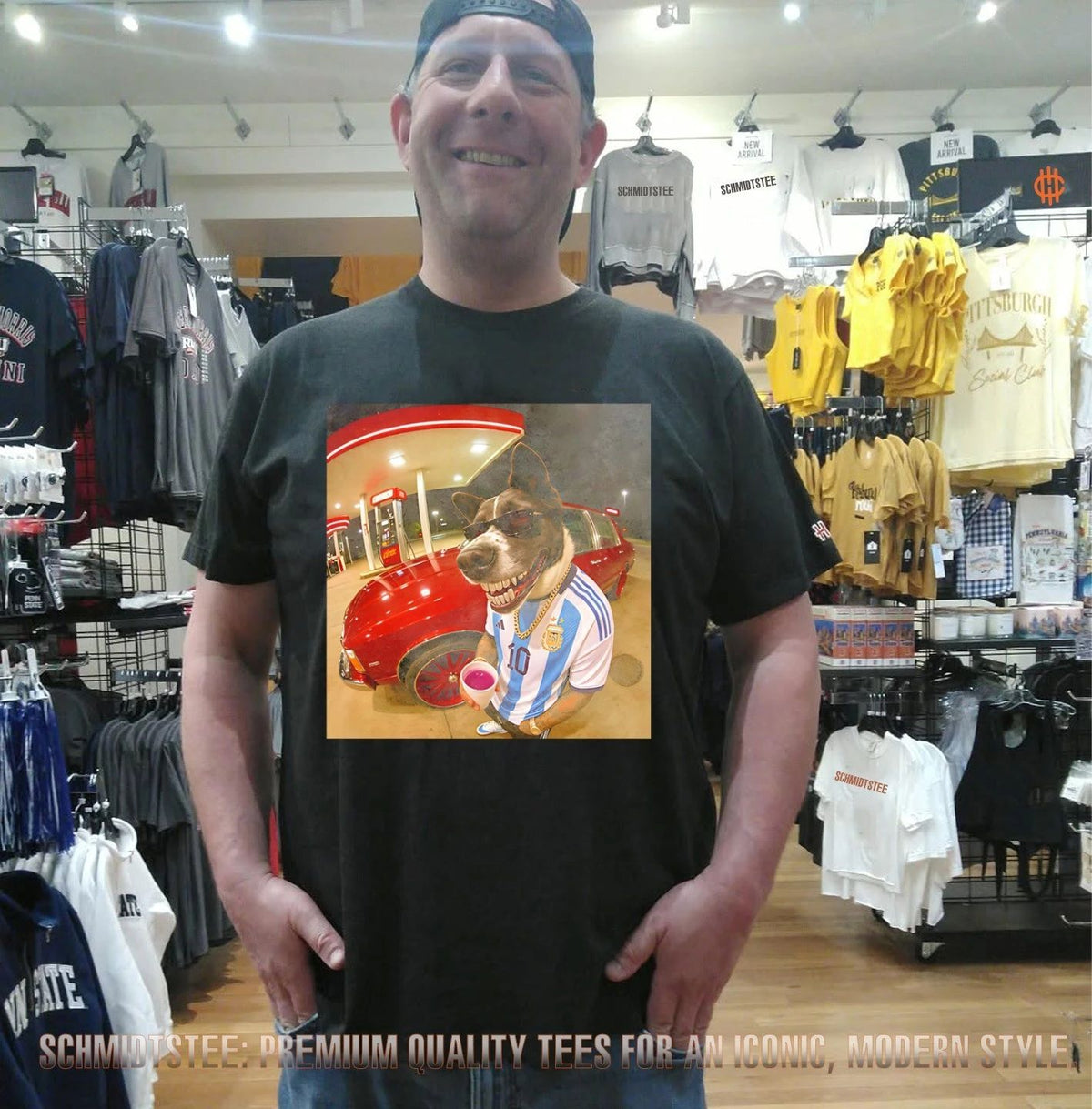 Argentina number 10 Wacky Dog at gas station meme shirt
