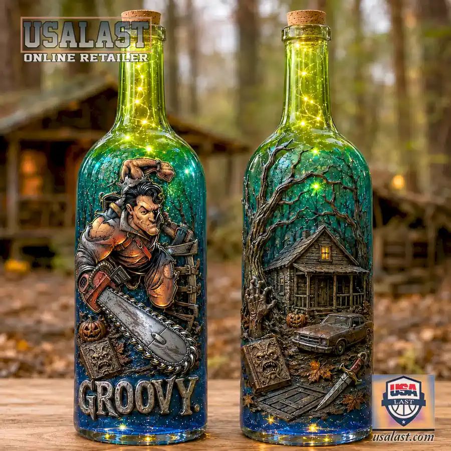 Evil Dead Groovy Halloween Bottle Lamp