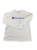 Champion Script Logo Long Sleeve T-Shirt White Size 2XL