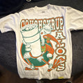 ALOCS Men's Graphic Cartoon Print T-Shirt White Orange Green Regular Fit