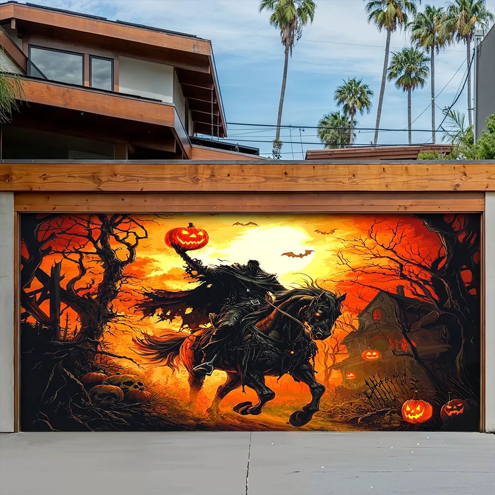 Headless Horseman’s Halloween Garage Door Banner