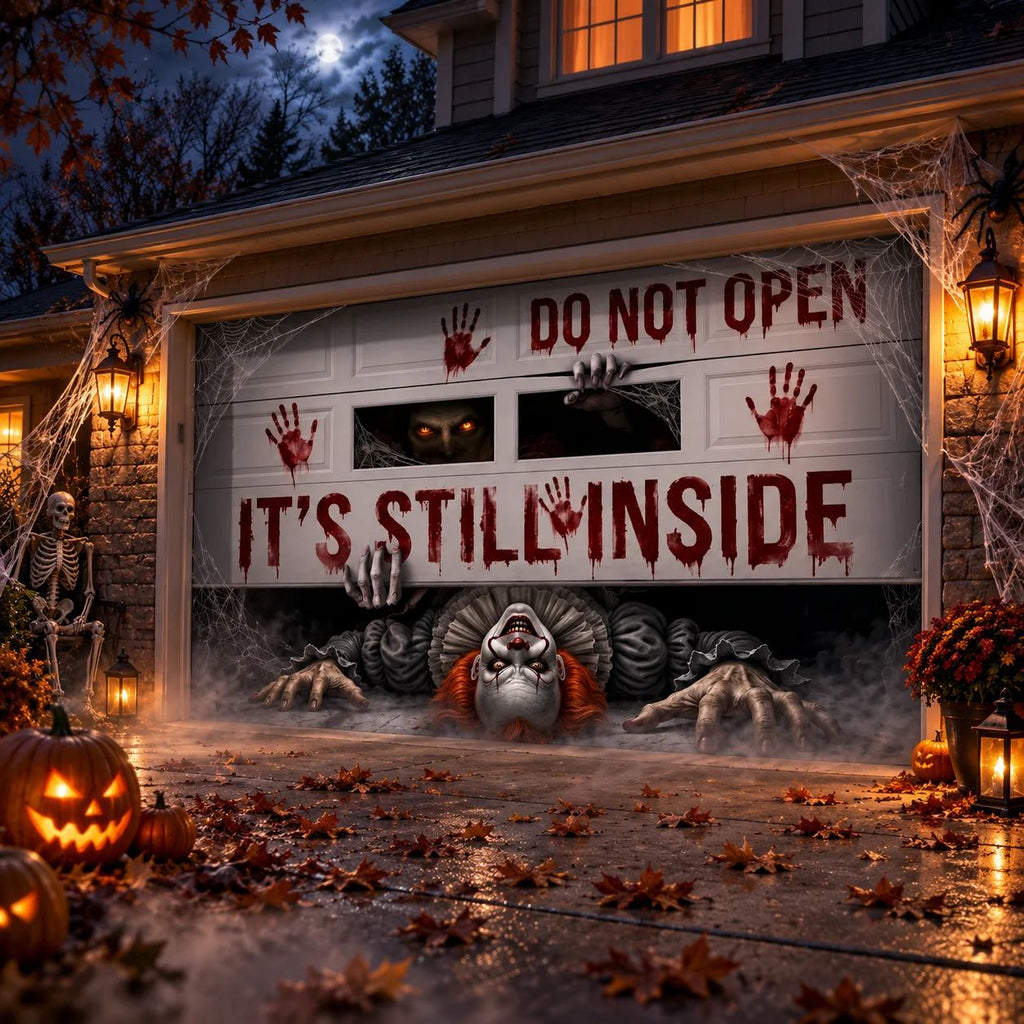 Pennywise IT Clown Under The Door Halloween Garage Door Banner