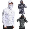 UPF50+ Mens Outdoor Fishing Hoodie Sun Block Skin Protection Long Sleeve T-Shirt