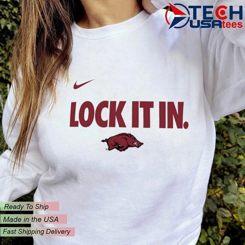 Lock it in Arkansas Razorbacks 2026 On-Court Bench shirt