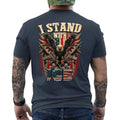 I Stand with ICE, Immigration and Customs Enforcement Patriotic US Flag ON BACK