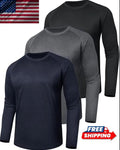 Men's 3-Pack Long Sleeve T Shirts Quick Dry UV Sun Protection