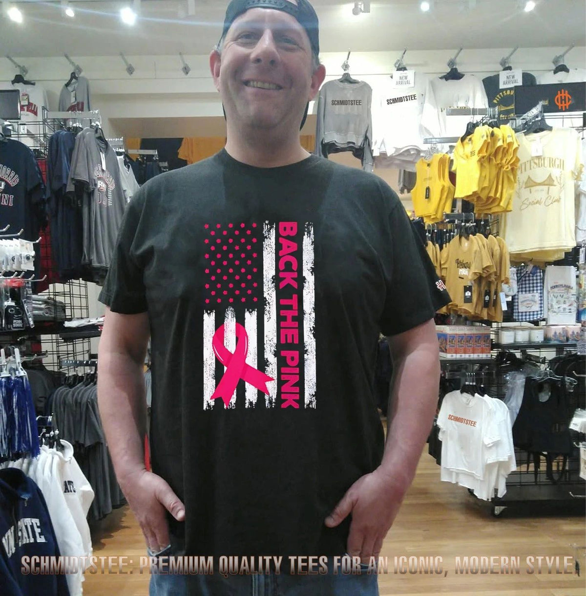 Breast Cancer Awareness USA flag shirt