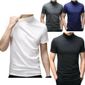 Men's Short Sleeve Mock Neck T-Shirt Casual Slim Cotton Tops Tees Undershirt US