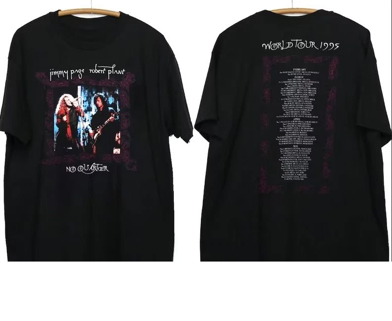 Jimmy Page Shirt, 1995 Jimmy Page Robert Plant No Quarter World Tour Shirt