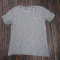 Quiksilver Shirt Mens Large Gray White Striped Modern Fit Short Sleeve Casual