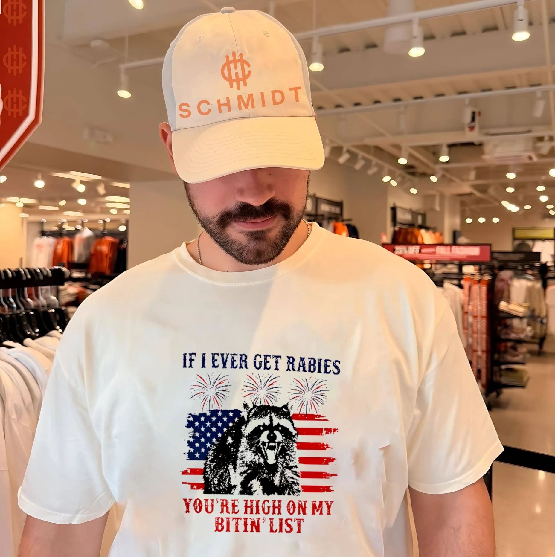 If I Ever Get Rabies You’re High On My Bitin List Raccoon 4th of July Shirt