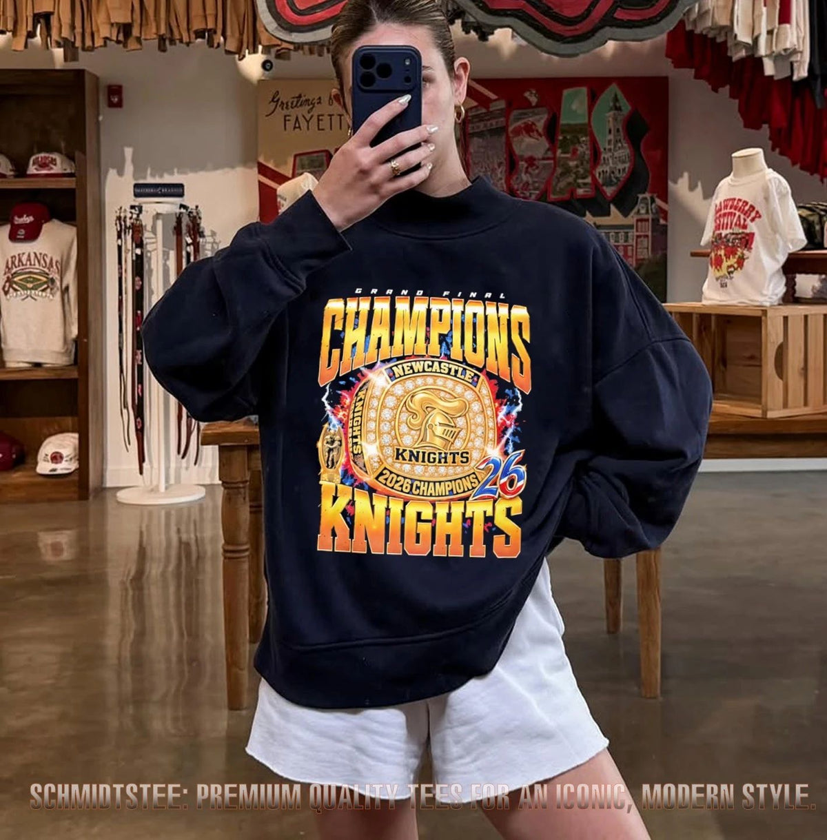 Grand Final Champions Newcastle Knights 2026 gold championship ring shirt
